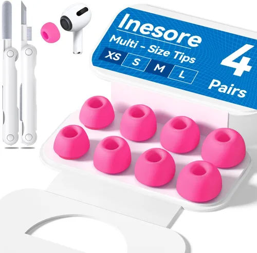 Miniatura 16 de 4 pares de almohadillas transparentes de repuesto para AirPods Pro de 2ª/1ª generación con caja de almacenamiento portátil y bolígrafo limpiador