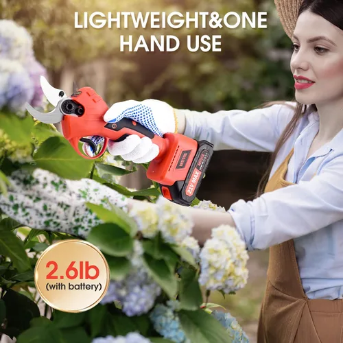 Miniatura 6 de Tijeras de Podar Eléctricas, Diámetro de Corte de 40mm 1.6" Podadora Eléctrica Inalámbrica para Jardinería con 2 Piezas de Baterías Recargables