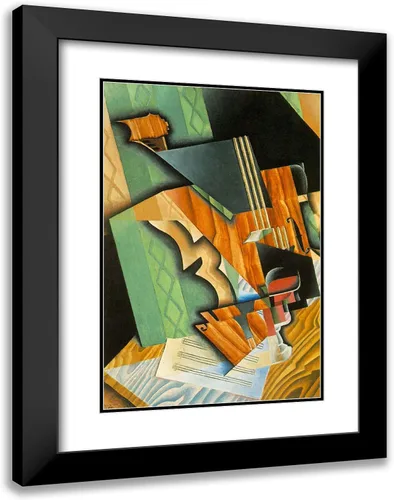 Miniatura 4 de ArtDirect Gris, Juan 18x24 Gold Ornate Framed Art Print with Double Matting Titled: Violin and Glass I Gold Ornate Wood Frame with Double Matting