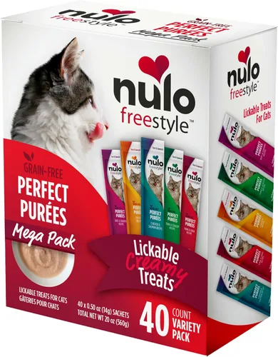 Miniatura 12 de Nulo Freestyle Purés Perfectos Sin Cereales Golosinas Húmedas Premium para Gatos, Puré Apretável para Felinos, Alto Contenido de Humedad para Apoyar