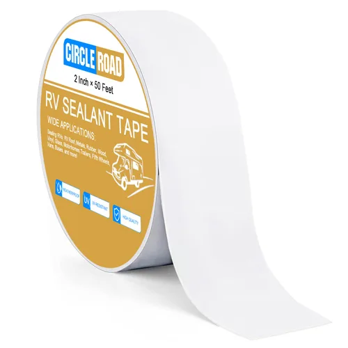 Cinta selladora para techo de caravana, color blanco, de 2 pulgadas x 50 pies para reparación de techos, detiene las fugas de techo de caravana,