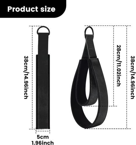Miniatura 2 de 2 correas cómodas de doble bucle para Pilates de grosor mejorado, correa de anillo en D para gimnasio en casa y accesorios de entrenamiento de yoga