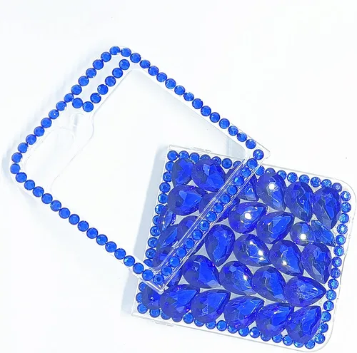Miniatura 2 de Aikukiki Funda para Galaxy Z Flip 5, Galaxy Z Flip 5 5G, 3D hecha a mano con piedras deslumbrantes de cristal con diamantes brillantes para Samsung