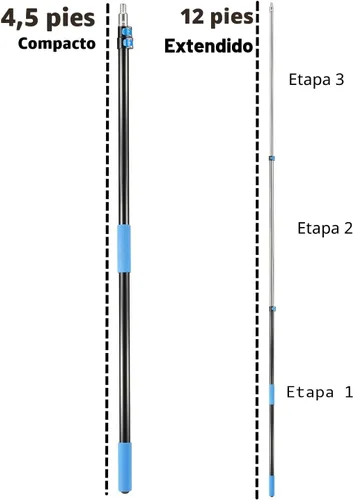 Miniatura 3 de Plumero para Ventiladores de Techo de 20 Pies de Altura con Poste de Extensión de 5-12 Pies, Kit Extensible Reutilizable para Limpiar Telarañas