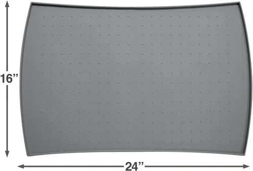 Miniatura 5 de Alfombrilla impermeable PetFusion para comedero de mascotas grande (24" x 16 ") Silicona de grado FDA, higiene superior, no tóxica, varios tamaños