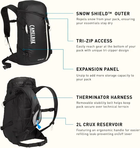 Miniatura 7 de CamelBak SnoBlast 22 Snow Hydration Pack with 70oz Crux Reservoir, Insulated Design and Ski Carry for All Day Winter Riding