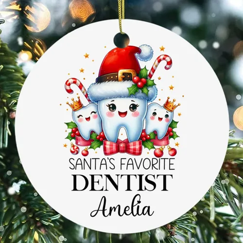Miniatura 20 de Adorno de cristal personalizado para peluquero de perro favorito de Santa, adorno de Navidad para peluquero de perros 2025, adornos personalizados