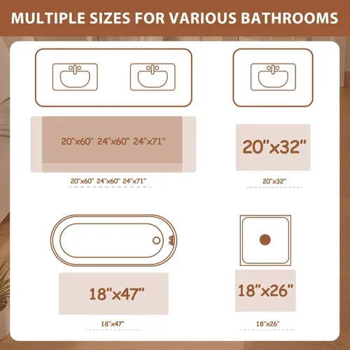 Miniatura 8 de Uphome Tapete de baño color naranja, estilo bohemio y envejecido, tapete de baño pequeño de terciopelo súper acogedor, antideslizante, lavable a