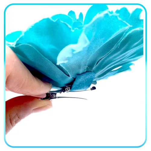 Miniatura 5 de Broche de flores para el cabello, accesorios para el cabello, horquillas bohemias para mujeres y niñas (azul agua)