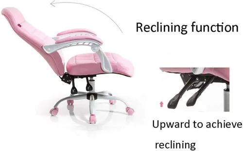 Miniatura 3 de Silla de computadora para videojuegos, silla de red de corazón para niña, silla roja con diseño de princesa, silla giratoria