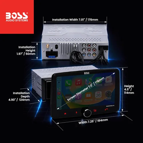 Miniatura 5 de BOSS Audio Systems BVCP9700A-FL Estéreo de automóvil DIN inalámbrico Apple CarPlay, Android Auto, pantalla táctil de 7 pulgadas, Bluetooth, receptor