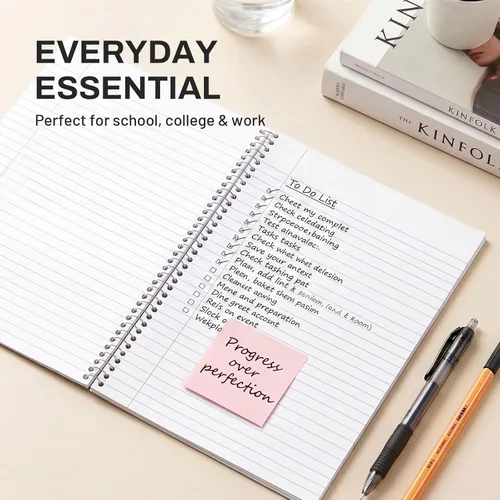 Miniatura 7 de SUNEE Spiral Notebook, 2-Subject, College Ruled Paper, 6" x 9-1/2", 80 Sheets, Spiral Notebooks for School, Black