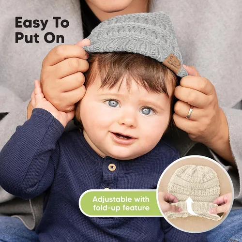 Miniatura 80 de KeaBabies 3-Pack Baby Beanies for Boys, Girls - Stretchy Knit Baby Hats, Cute Newborn