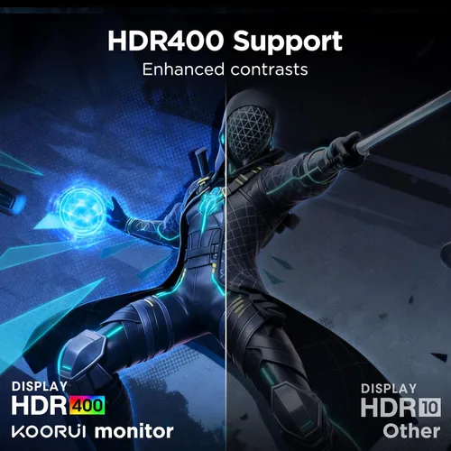 Miniatura 4 de KOORUI Monitor de juegos curvo ultraancho WQHD 3440×1440 de 34 pulgadas, 180Hz 1000R- PIP/PBP, 1ms(MPRT), HDR400, DCI-P3 95%, FreeSync Premium, 1 x