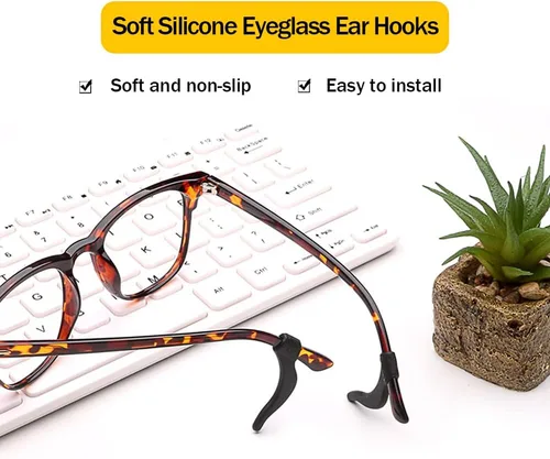 Miniatura 15 de PTSLKHN Ganchos de silicona suave para las orejas, 10 pares de lentes antideslizantes para lentes, lentes de sol, lentes de lectura