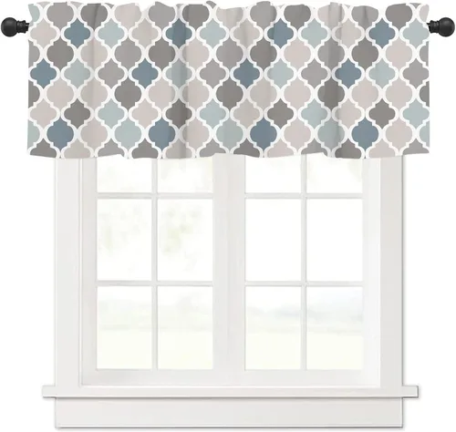 Miniatura 13 de Cortinas Cenefa Verde Salvia Floral Cocina con Bolsillo para Barra Paneles Cortos Acuarela Hojas de Eucalipto Retro Tratamiento de Ventana Cortinas