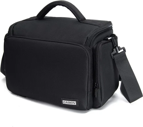 Miniatura 10 de CADeN - Bolso cruzado para cámara compacta compatible con cámaras y lentes Nikon, Canon, Sony SLR/DSLR sin espejo, resistente al agua (1.0 S, Negro)