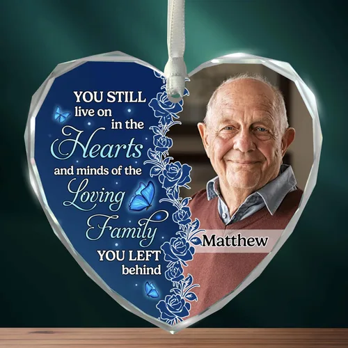 Miniatura 12 de Adorno de cristal conmemorativo personalizado – Pérdida de papá, mamá, tío, regalo de condolencia de condolencia, en memoria amorosa, recuerdo
