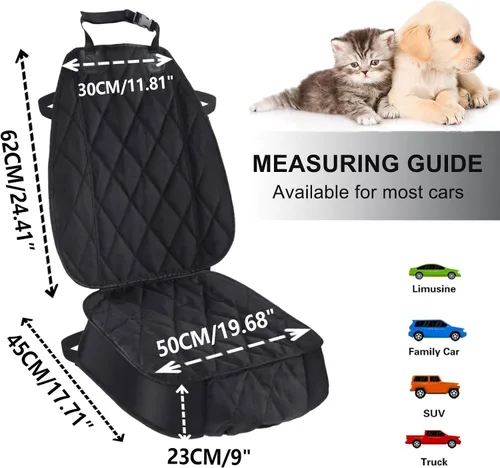 Miniatura 4 de AsFrost Funda de asiento para perros, camiones, SUV, gruesa 600D, resistente al agua y al desgaste, duradera, antideslizante, convertible