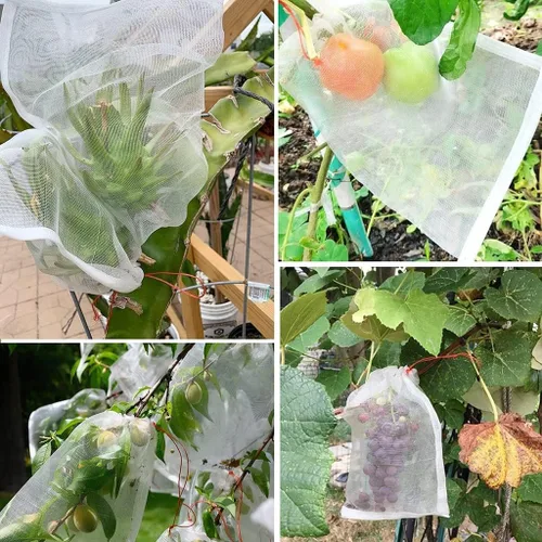 Miniatura 3 de 50 bolsas de frutas, suministros de jardín, bolsas de protección de malla para árboles frutales, para tomates, manzanas, uvas y bolsas de cultivo