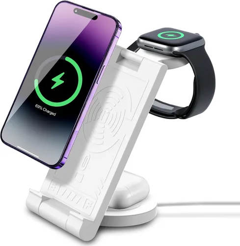 Miniatura 10 de Cargador inalámbrico actualizado 2024: Soporte de carga 3 en 1 para múltiples dispositivos Apple - iPhone 16 15 14 Pro Max 13 12 11 - Watch 10 9 8 7