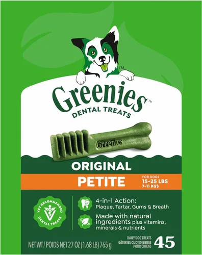 Greenies Original galletas para perro pequeño masticable dentales, Petite