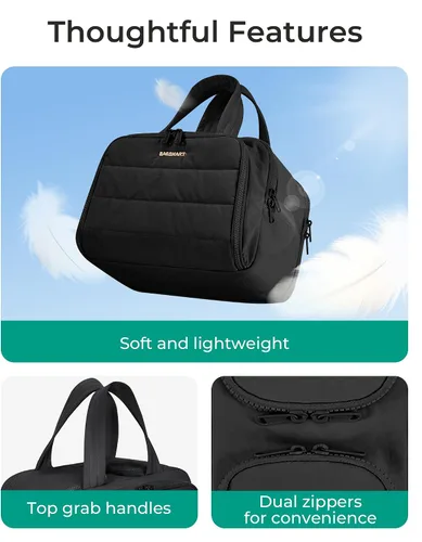 Miniatura 6 de BAGSMART Bolsa de Aseo de Viaje, Bolsa de Aseo Resistente para Mujeres, Bolsas de Aseo Ampliamente Abiertas y Esponjosas para Viajar, Organizador