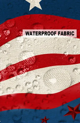 Miniatura 5 de Funda de almohada impermeable para el Día de la Independencia para exteriores, diseño de estrella en ondas rojas y azules, fundas de cojín