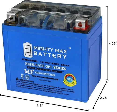 Miniatura 9 de Mighty Max Battery YTX5L-BS - Batería de gel para E-Ton DXL90 Sierra Viper 70 ATV