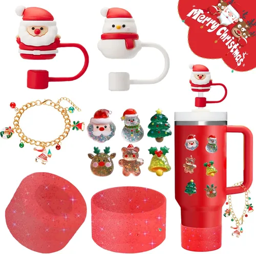 Miniatura 41 de Conjunto de accesorios para taza Stanley, incluye 2 piezas de cubierta de pajita de 0.4 pulgadas, 1 tapón antiderrame de silicona, 1 lindo encanto