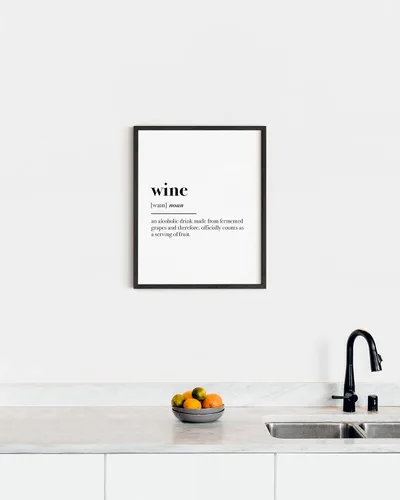Miniatura 5 de HAUS AND HUES Impresiones de vino (12 x 16, marco negro) – Divertidas citas de vino arte de pared para dormitorios universitarios, decoración