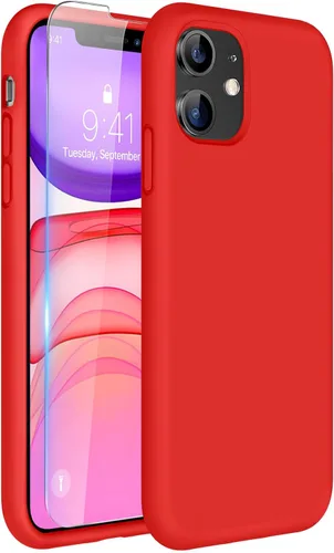 Miniatura 12 de Miracase Funda diseñada para iPhone 13, con protector de pantalla de vidrio templado, forro de microfibra suave antiarañazos, funda de goma
