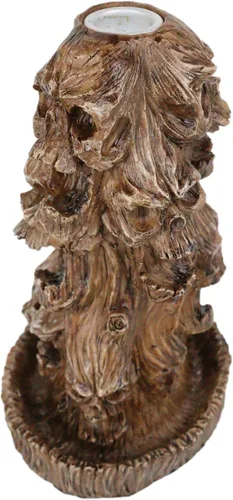 Miniatura 5 de Ebros Gift Gótico Morphing Cráneos del inframundo gritando en sauce sintético, tronco, tronco, quemador de incienso, aroma, figurita, trío