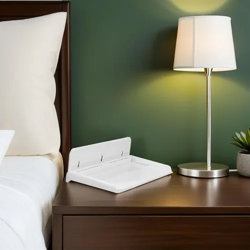 Miniatura 6 de UPKOCH Estante flotante plegable para pared, no se pega en la bandeja organizadora de la mesita de noche, estantes pequeños plegables
