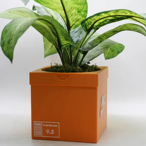 Miniatura 4 de Maceta de Caja de Zapatillas Deportivas Impresa en 3D - Decoración de Caja de Zapatillas Deportivas Naranja - Maceta para Plantas