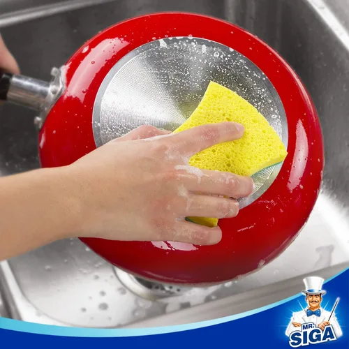Miniatura 6 de MR.SIGA Esponja exfoliante de celulosa resistente, esponja de doble cara para lavar platos para cocina, paquete de 12