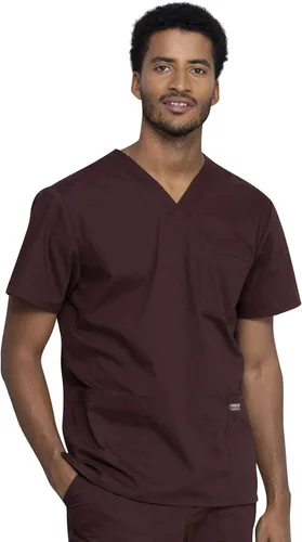 Miniatura 18 de Cherokee WW Professionals WW695 - Camisa de uniforme sanitario para hombre, con cuello en V