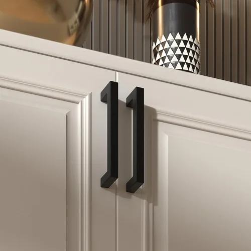 Miniatura 4 de Goldenwarm 1 paquete de tiradores de gabinete negros de 3 pulgadas, tiradores de cajón para gabinete de cocina, manijas negras para cómoda, acero