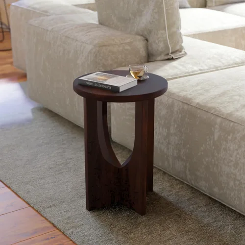 Miniatura 21 de Relso Aurora - Mesita de noche de madera maciza con estante abierto, mesa de noche con acabado negro, mesa auxiliar para dormitorio, sala de estar