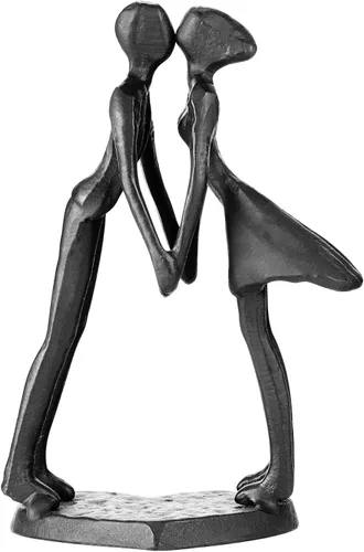 Miniatura 7 de Escultura de hierro hecha a mano, adorno de metal, figura de pareja, arte romántico, estatua de hierro, detalles modernos abstractos, figuritas