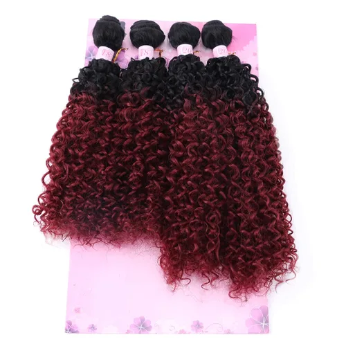 Miniatura 16 de FRELYN Rizado pelo rizado paquetes de armadura de pelo sintético paquetes 18 18 20 20 pulgadas 4 piezas/paquete color negro tejido rápido coser