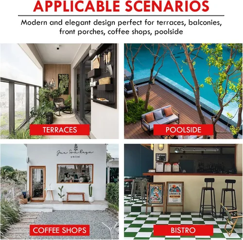 Miniatura 5 de PayLessHere Acapulco - Juego de muebles de patio de 3 piezas para exteriores, juego de conversación de cuerda tejida para todo tipo de clima