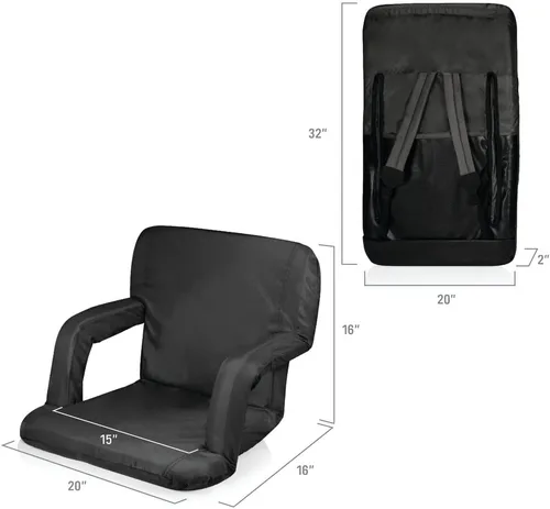 Miniatura 3 de Arkansas Razorbacks - Asiento reclinable portátil Ventura, (negro)