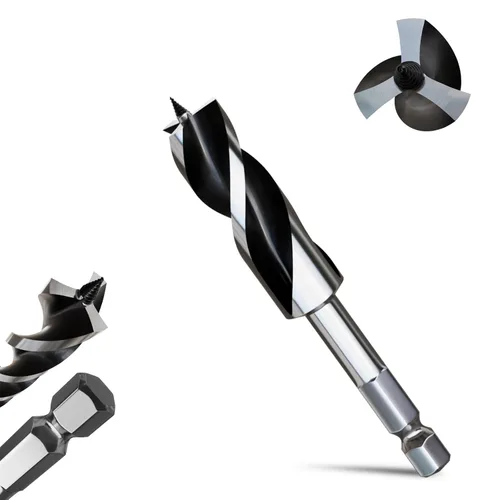 Miniatura 42 de 8 brocas profesionales de 12 pulgadas de largo para madera con vástago hexagonal de cambio rápido de 1/4 pulgadas (1/4-7/8 pulgadas), diseño de 3