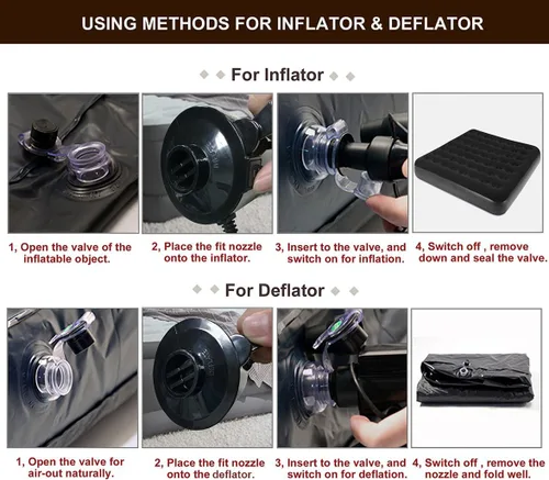 Miniatura 5 de Bomba de aire eléctrica para juguetes inflables de piscina - Inflador desinflador de colchón de aire de llenado rápido de alta potencia