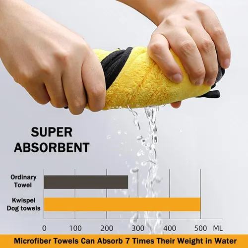 Miniatura 3 de Toalla para perros, paquete de 2 toallas de baño grandes para perros, toallas de playa de microfibra súper absorbentes para secado rápido, perros