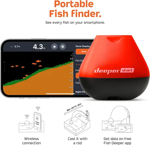 Miniatura 2 de Deeper Start Buscador de peces - Buscador de peces portátil y de profundidad para pesca recreativa desde muelle, orilla, banco o kayak Sonar