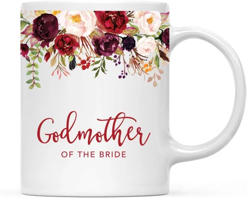 Miniatura 12 de Andaz Press Taza de té de cerámica para el día de la madre, regalo de 9.5 fl oz, otoño, marsala, flores burdeos, rosas, flores, tía, 1 paquete