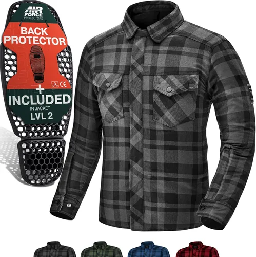 SHIMA RENEGADE MEN 2 Camisa de motocicleta para hombre – Chaqueta de franela de motociclista a cuadros blindados con fibra QL – Aramida y capa de