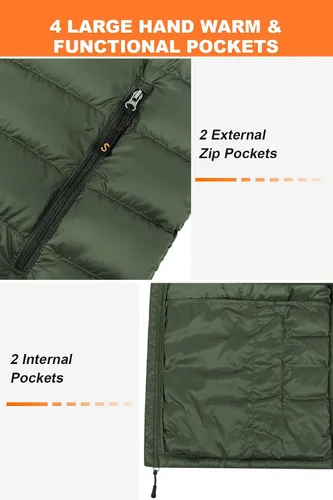 Miniatura 7 de Chaqueta de plumón plegable para hombre, chaqueta acolchada ligera y cálida